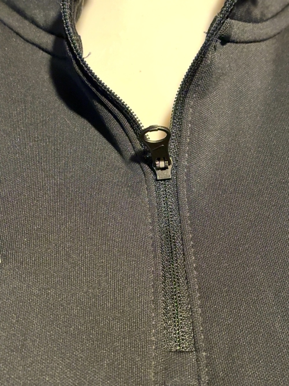 Nike Dri-FIT Quarter Zip Pullover Medium Black Athletic Running Top Thumbholes - Picture 4 of 7